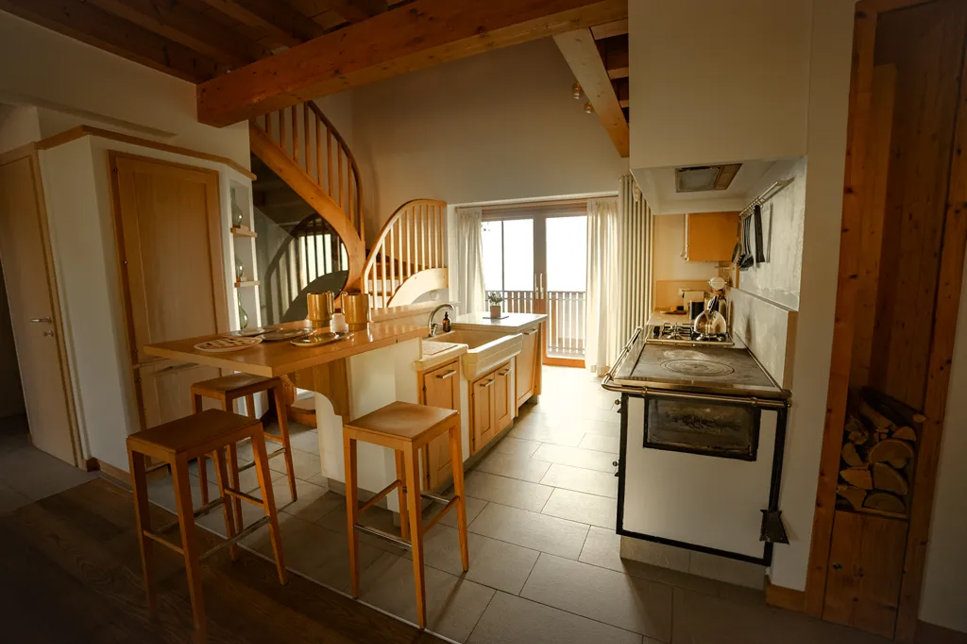 Interior detail of the kitchen of Villa Ronco Albina Photograph showing the kitchen of Villa Ronco Albina