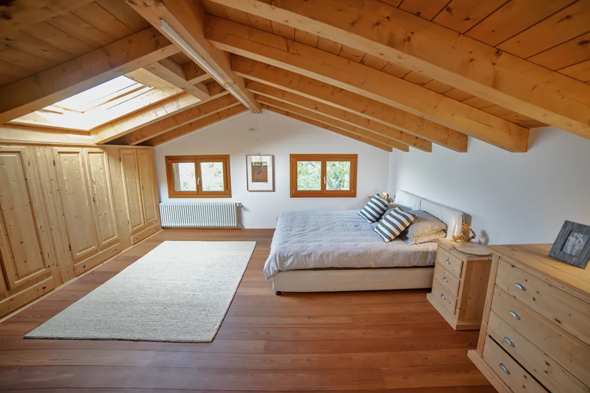 Interior detail of the attic of Villa Ronco Albina Photograph showing the attic of Villa Ronco Albina